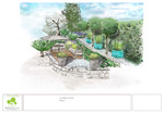 Croquis jardin, Vence 06, paysagiste Vincent Aujard